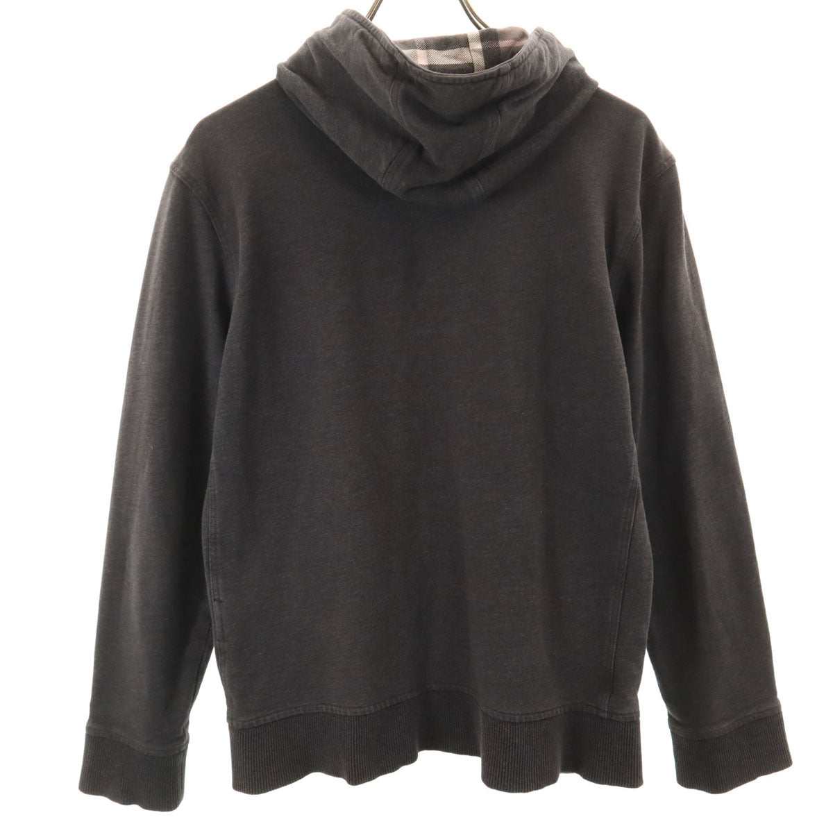 BURBERRY BLACK LABEL バーバリーブラックレーベル 長袖 ジップパーカー 3 グレー^ 三陽商会 メンズ