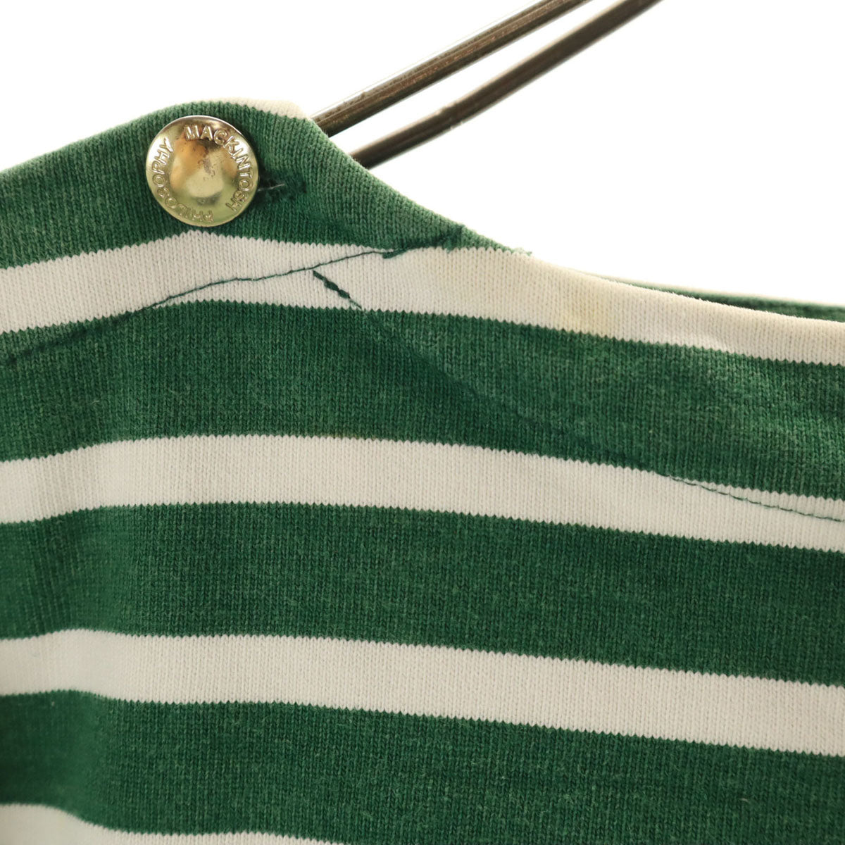 MACKINTOSH PHILOSOPHY マッキントッシュフィロソフィー ボーダー柄 7分袖 ボートネック バスクシャツ S グリーン レディース