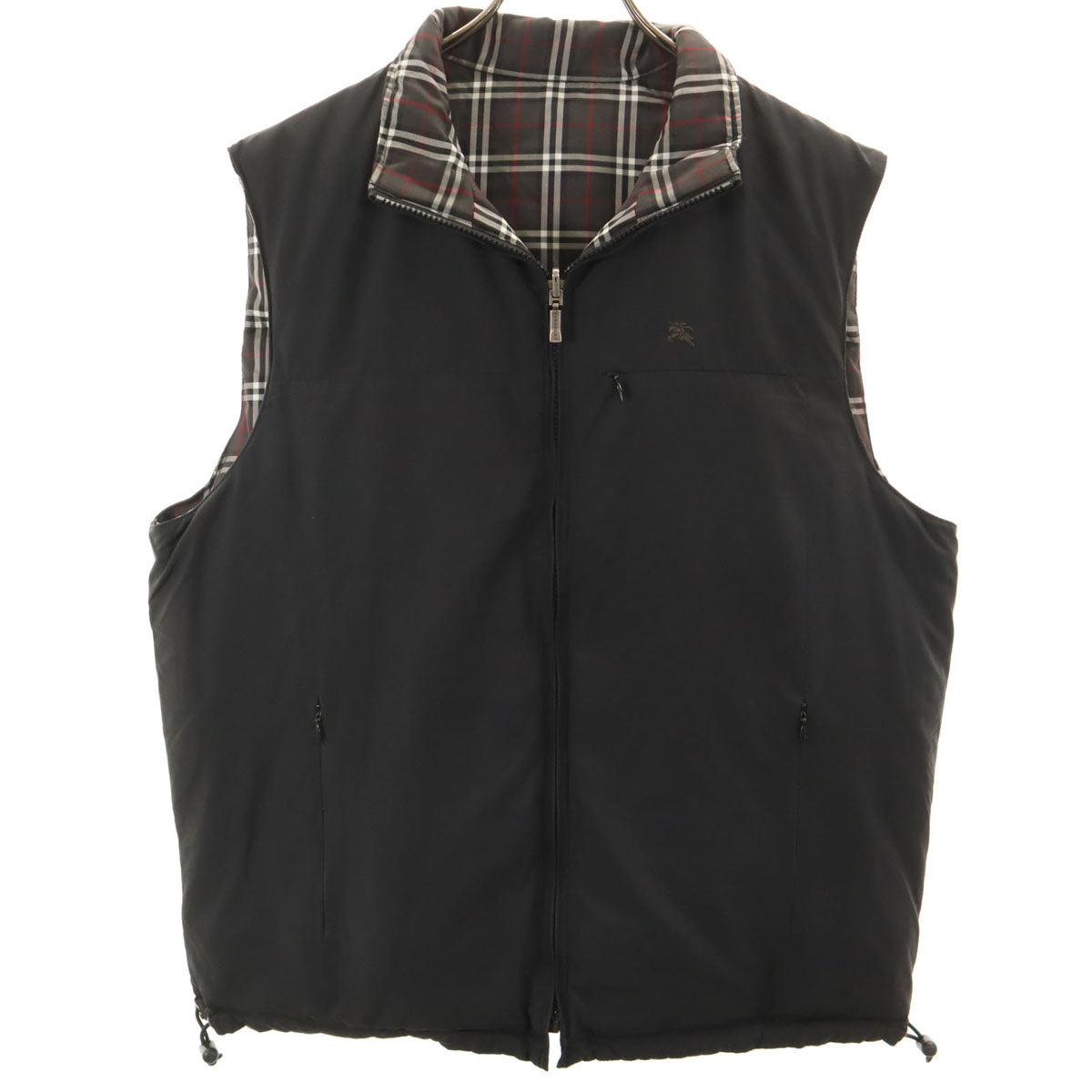BURBERRY GOLF バーバリーゴルフ リバーシブル ダウンベスト L ブラック 三陽商会 メンズ