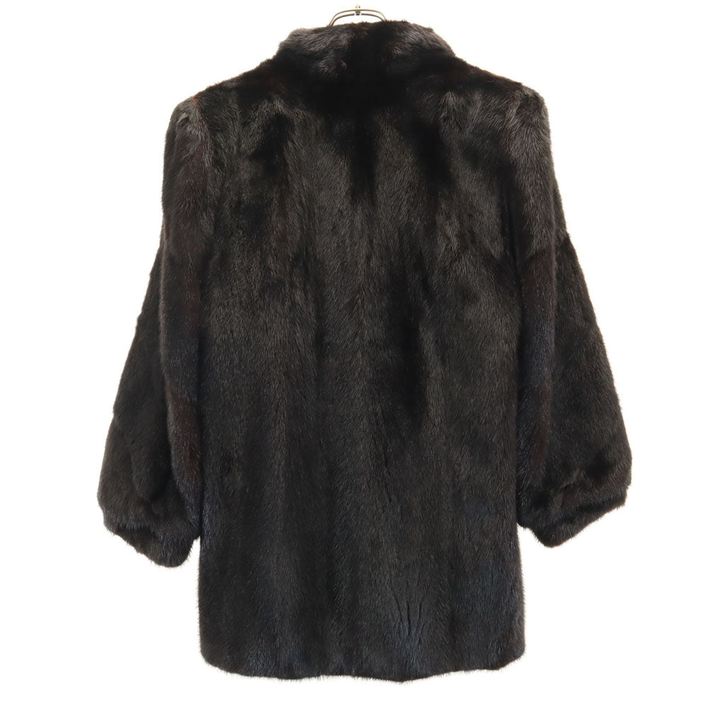 SAGA MINK サガミンク ベルビジョン 毛皮コート 9 ダークブラウン レディース