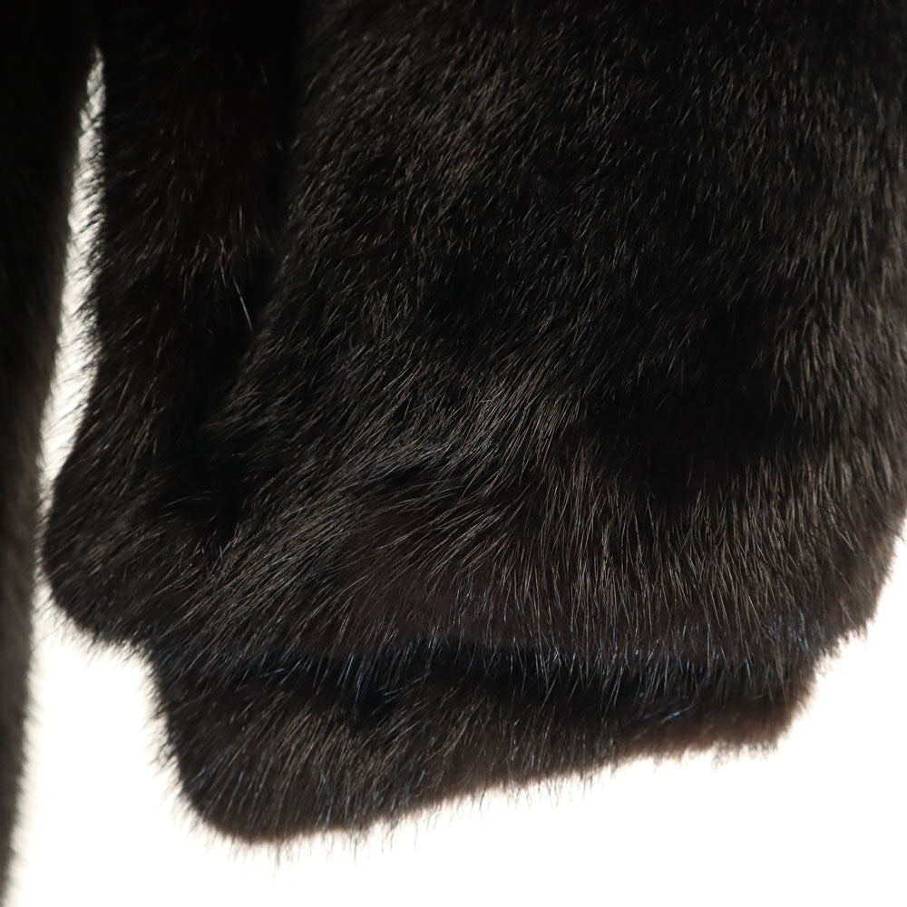 SAGA MINK サガミンク ベルビジョン 毛皮コート 9 ダークブラウン レディース