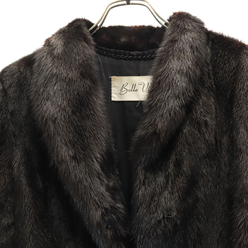 SAGA MINK サガミンク ベルビジョン 毛皮コート 9 ダークブラウン レディース