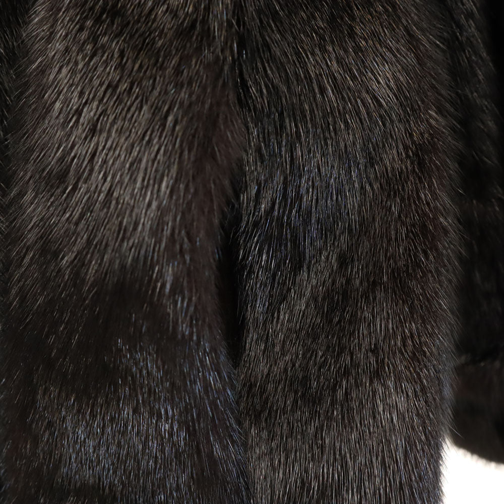 SAGA MINK サガミンク ベルビジョン 毛皮コート 9 ダークブラウン レディース