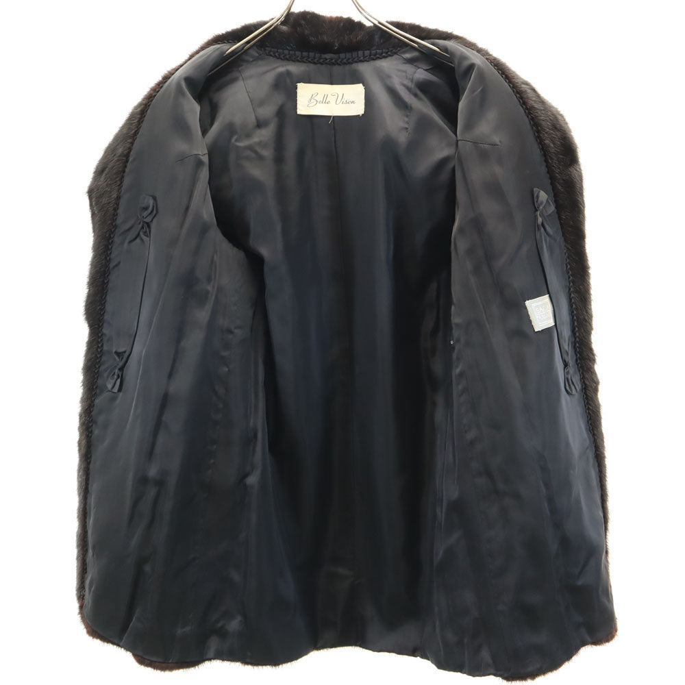 SAGA MINK サガミンク ベルビジョン 毛皮コート 9 ダークブラウン レディース