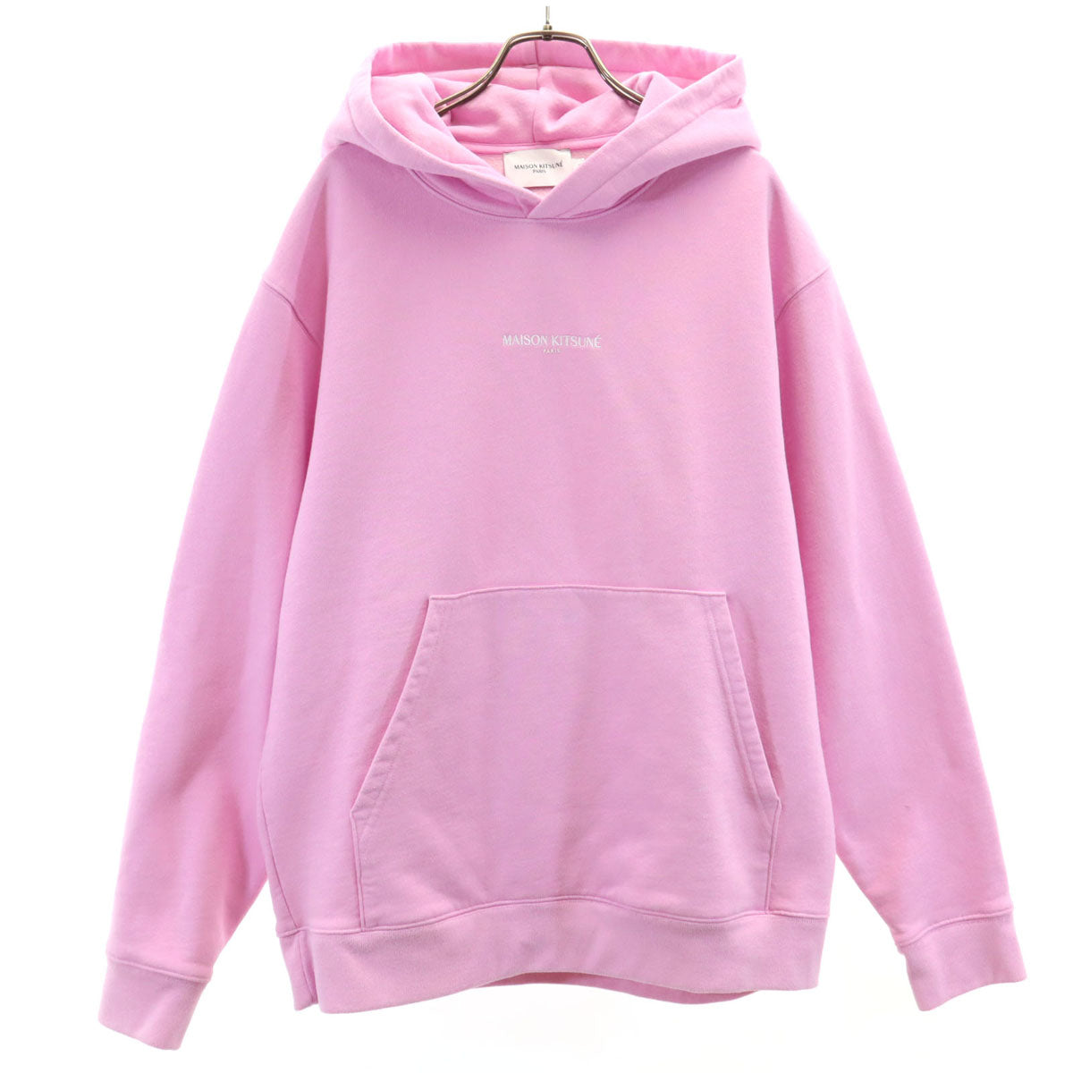 MAISON KITSUNE メゾンキツネ ポルトガル製 長袖 スウェットパーカー L ピンク 裏起毛 メンズ