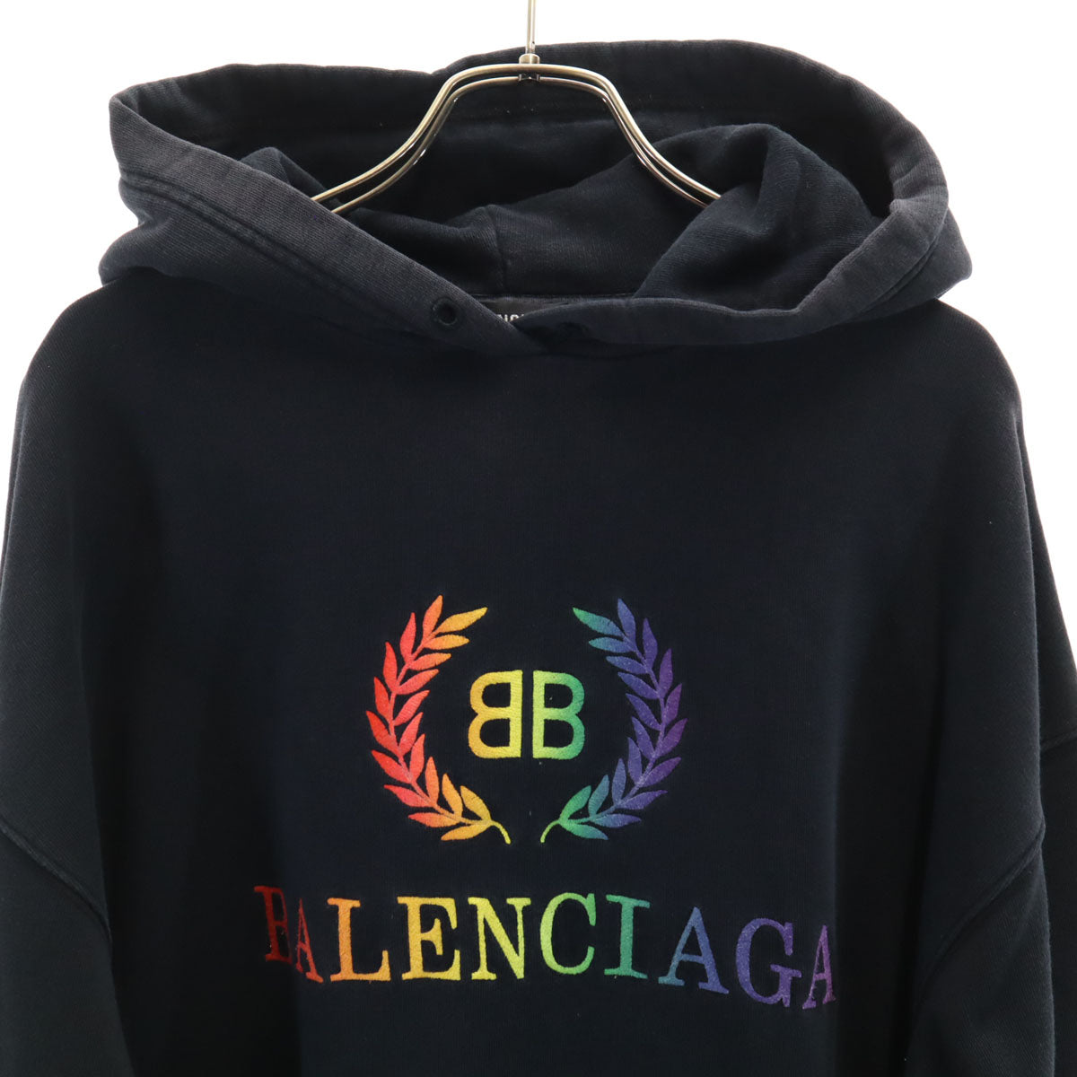 BALENCIAGA バレンシアガ ポルトガル製 長袖 スウェットパーカー XS ブラック メンズ