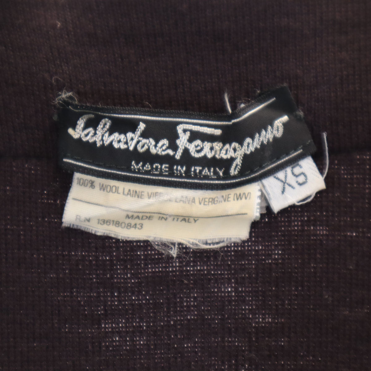 Salvatore Ferragamo サルヴァトーレフェラガモ 90s イタリア製 オールド 長袖 Vネック ニットカーディガン XS バーガンディ レディース