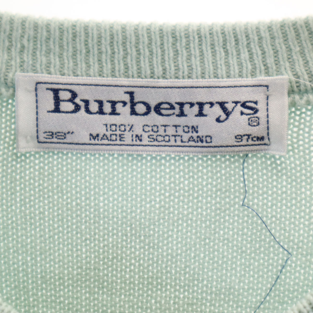 Burberrys バーバリーズ 90s オールド 長袖 ニットカーディガン 38 ライトブルー レディース