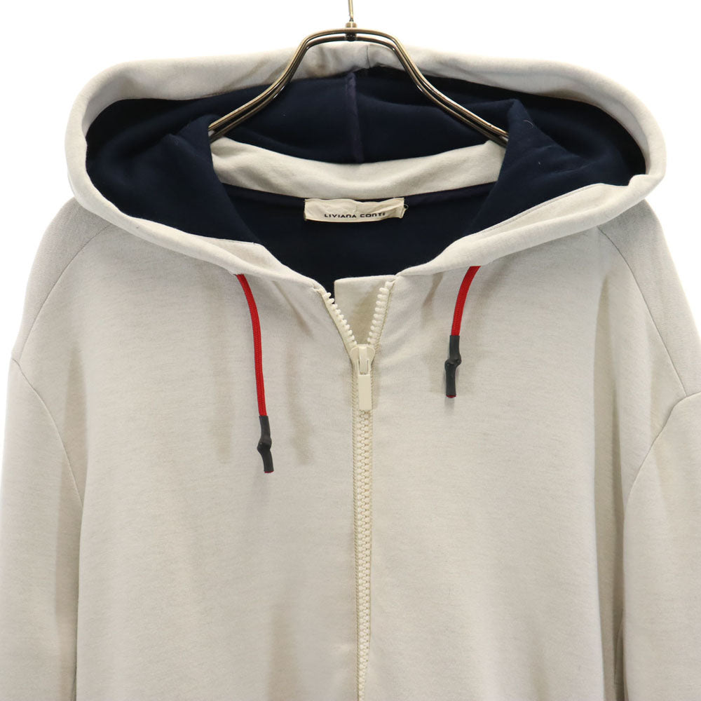 LIVIANA CONTI リビアナコンティ イタリア製 長袖 ジップパーカー M ライトグレー レディース