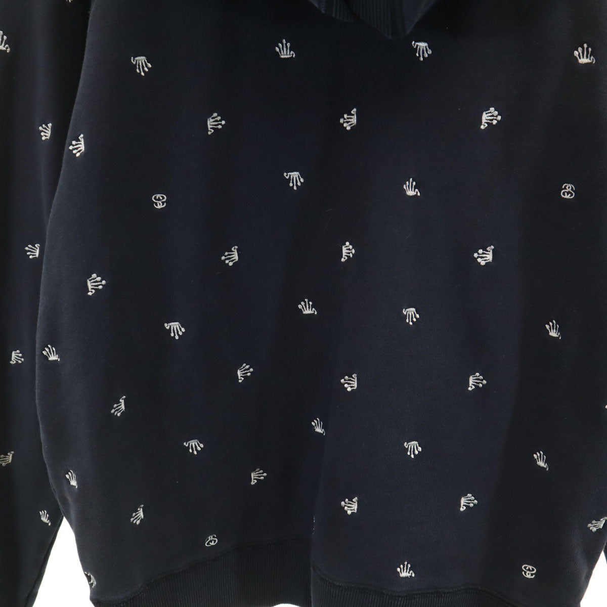 STUSSY ステューシー 総柄 長袖 ジップパーカー S ネイビー メンズ
