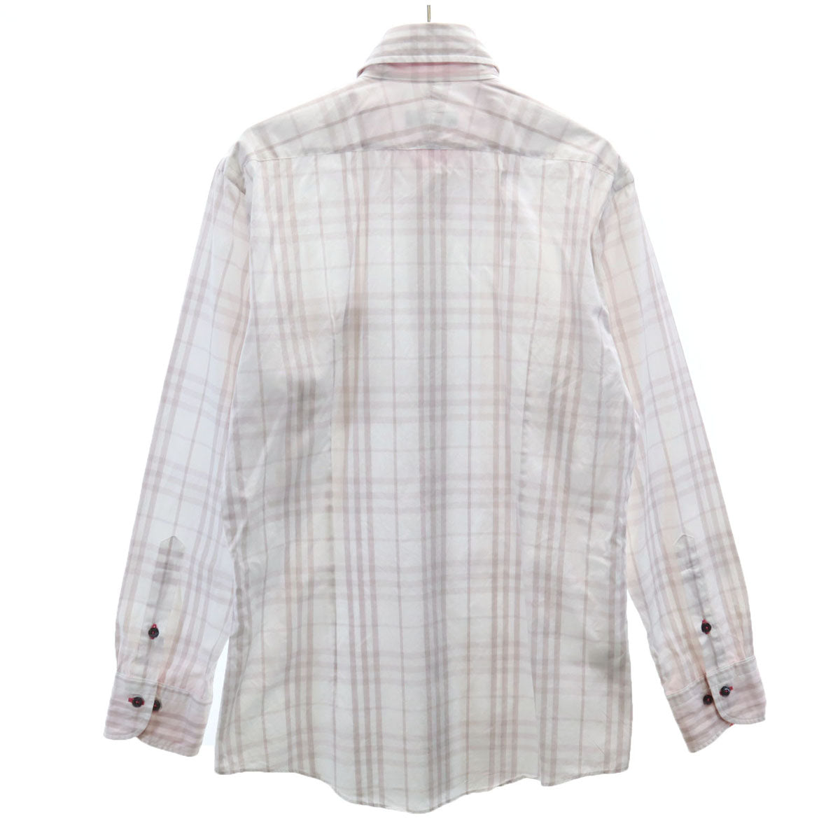 BURBERRY BLACK LABEL バーバリーブラックレーベル 日本製 チェック柄 長袖 ボタンダウンシャツ 2 ホワイト 三陽商会 メンズ