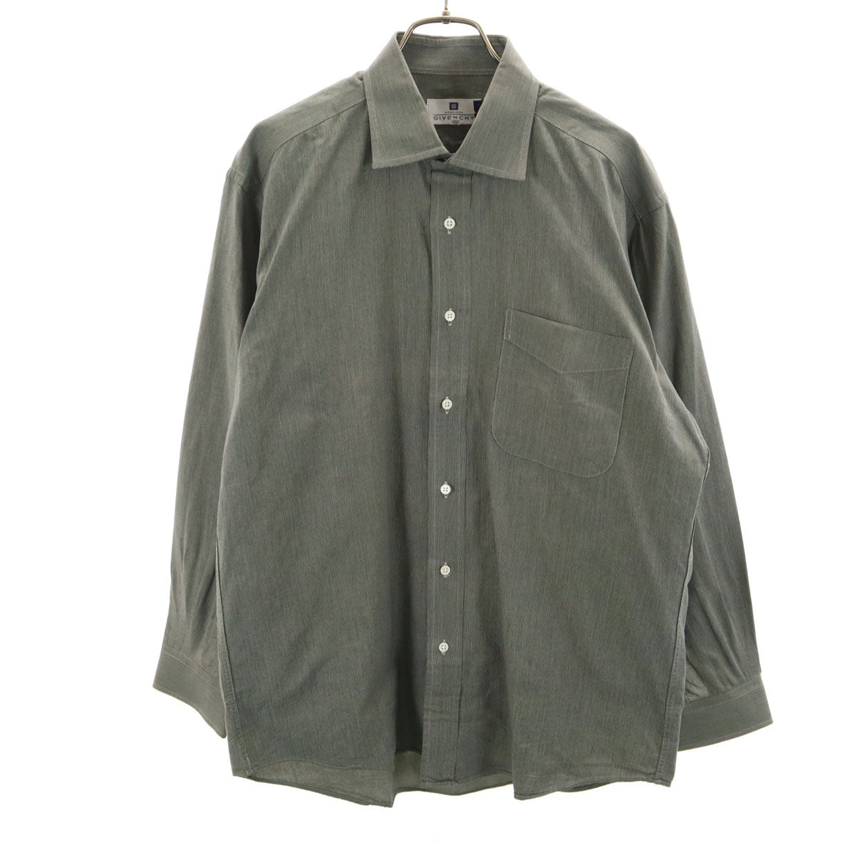 GIVENCHY ジバンシィ 90s 日本製 オールド 長袖 コットンシャツ 48 グレー系 メンズ