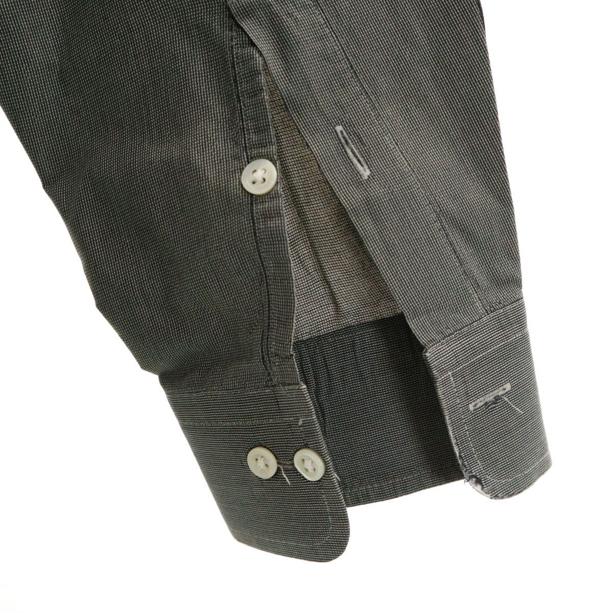 GIVENCHY ジバンシィ 90s 日本製 オールド 長袖 コットンシャツ 48 グレー系 メンズ