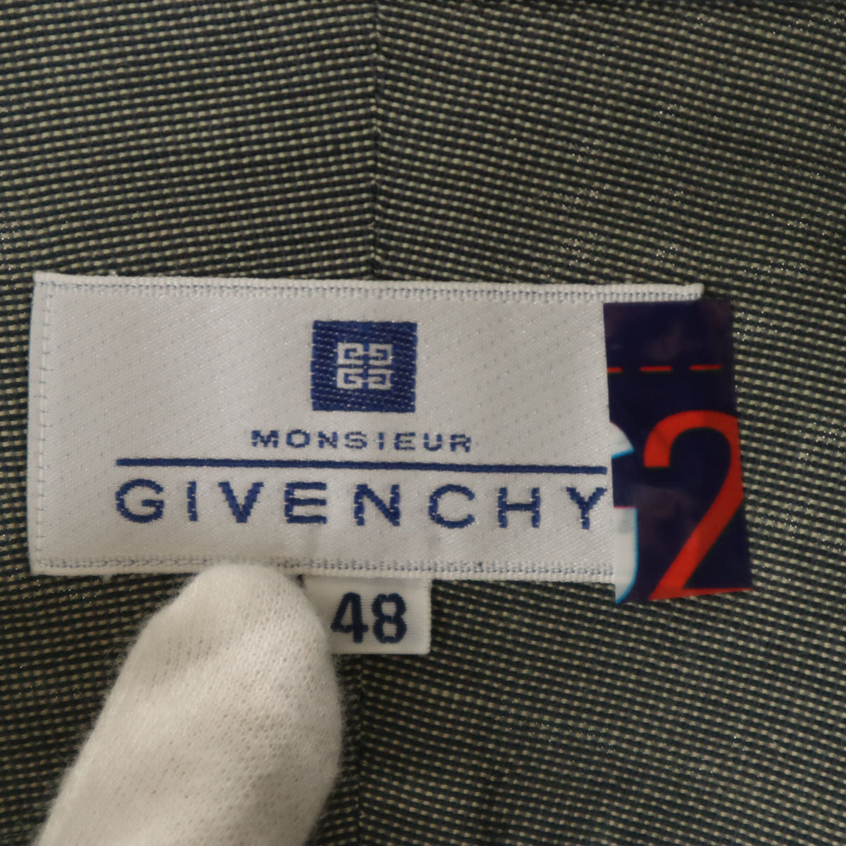 GIVENCHY ジバンシィ 90s 日本製 オールド 長袖 コットンシャツ 48 グレー系 メンズ