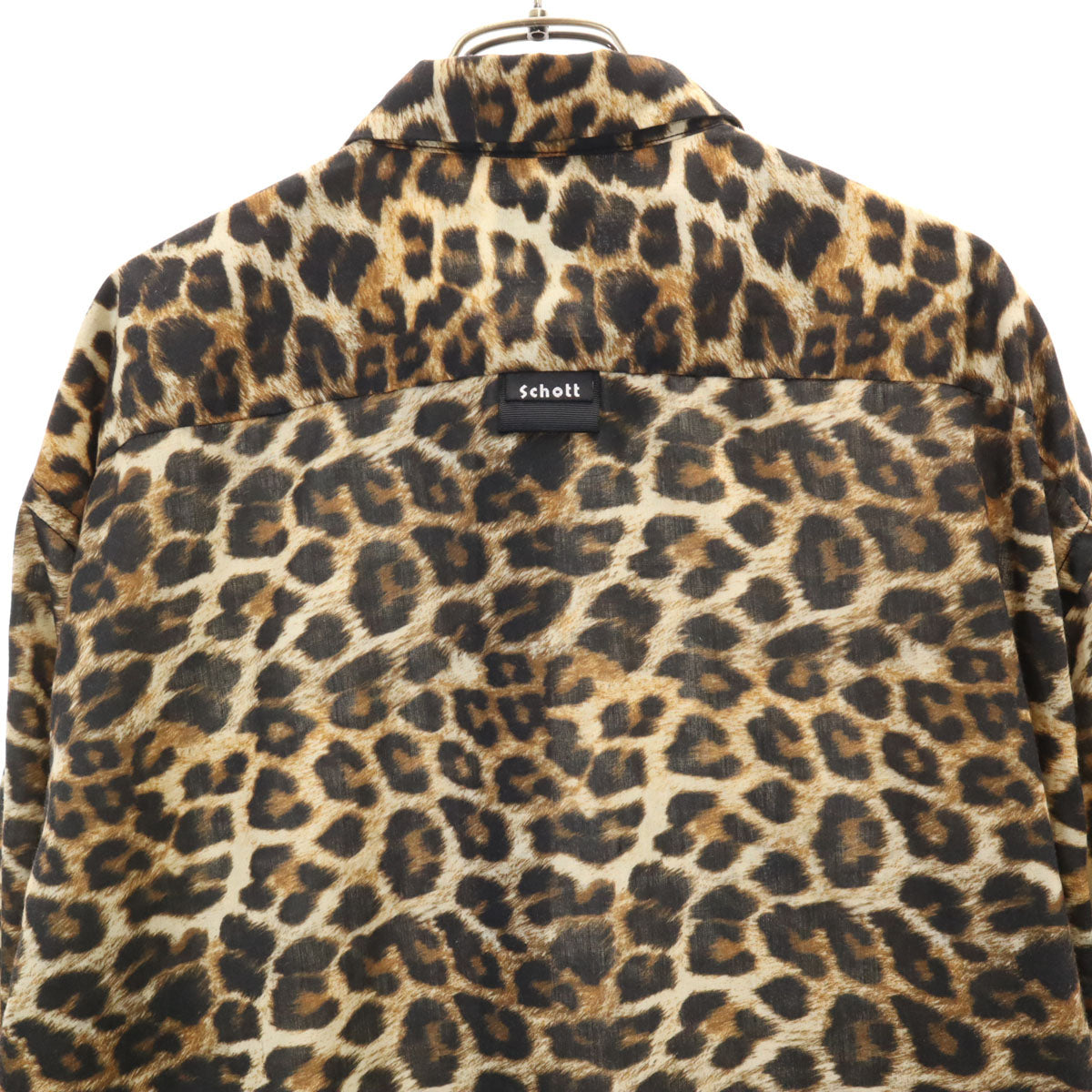 SCHOTT BROS. ショットブロス レオパード 長袖 シャツ XL ベージュ ヒョウ柄 メンズ