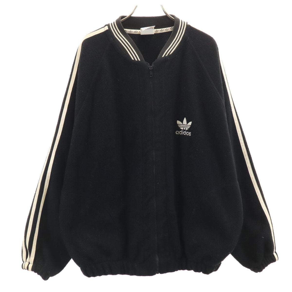 adidas アディダス 90s カナダ製 オールド トレフォイルロゴ フリースジャケット M ブラック メンズ