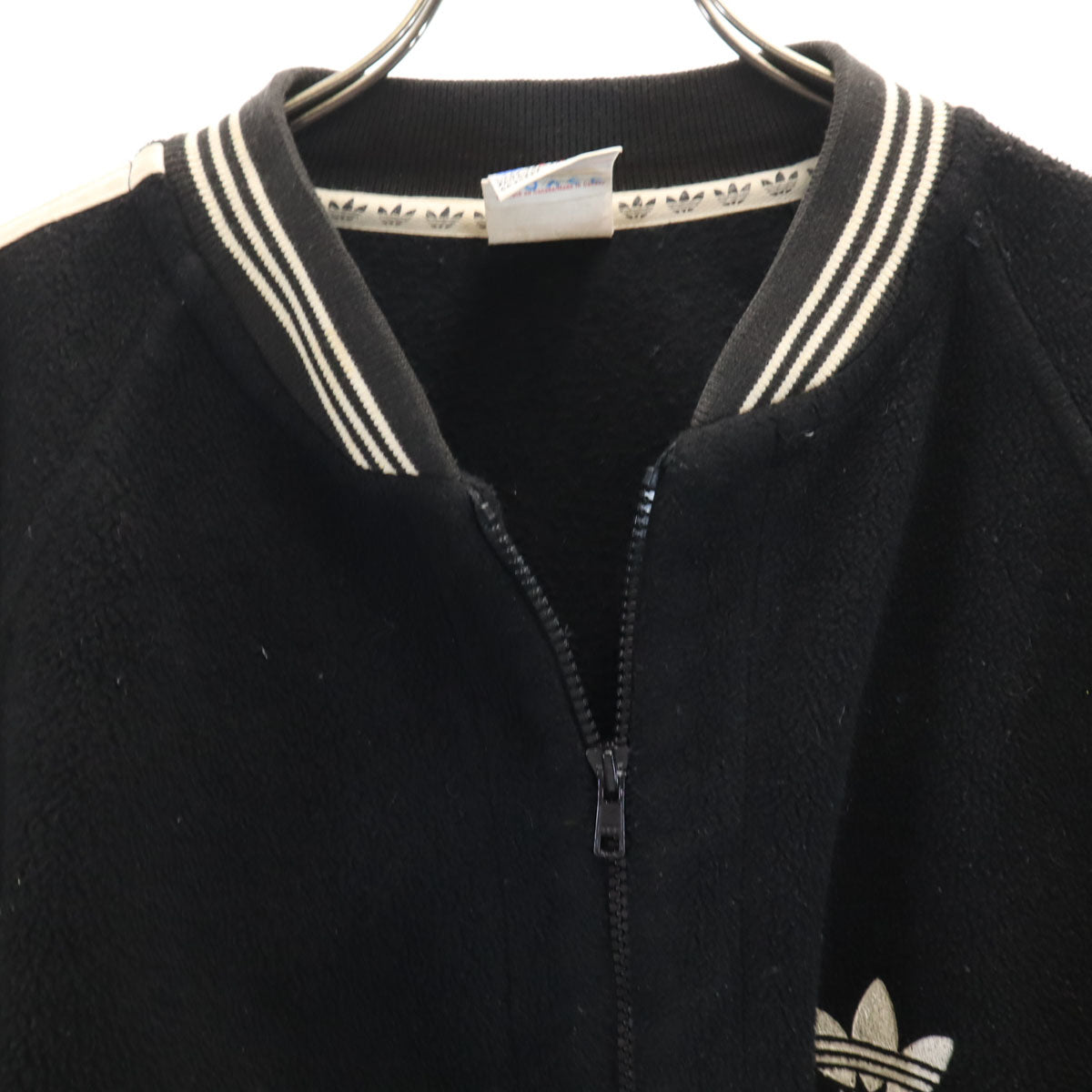 adidas アディダス 90s カナダ製 オールド トレフォイルロゴ フリースジャケット M ブラック メンズ