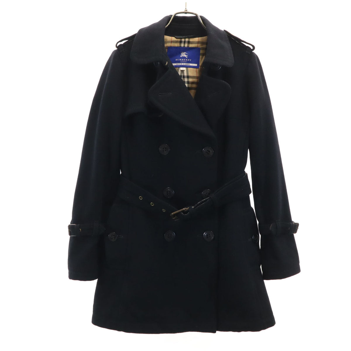 BURBERRY LONDON BLUE LABEL バーバリー ロンドン ブルーレーベル トレンチコート 40 ブラック レディース