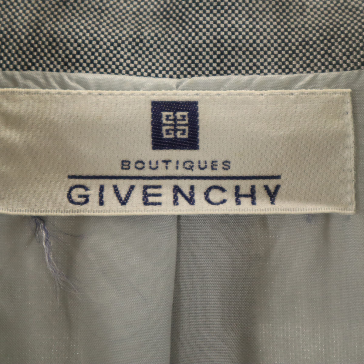 ジバンシイ 90s シルクブレンド オールド ショート テーラードジャケット 38 グレー系 レディース