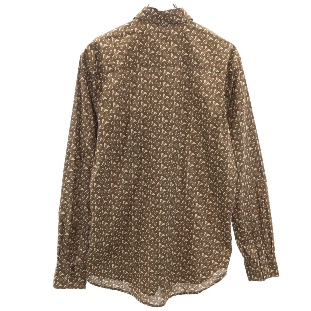 BURBERRY バーバリー 総柄 長袖 コットンシャツ M ブラウン メンズ