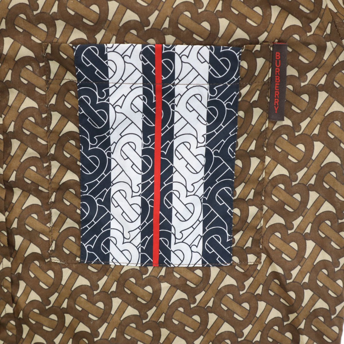 BURBERRY バーバリー 総柄 長袖 コットンシャツ M ブラウン メンズ