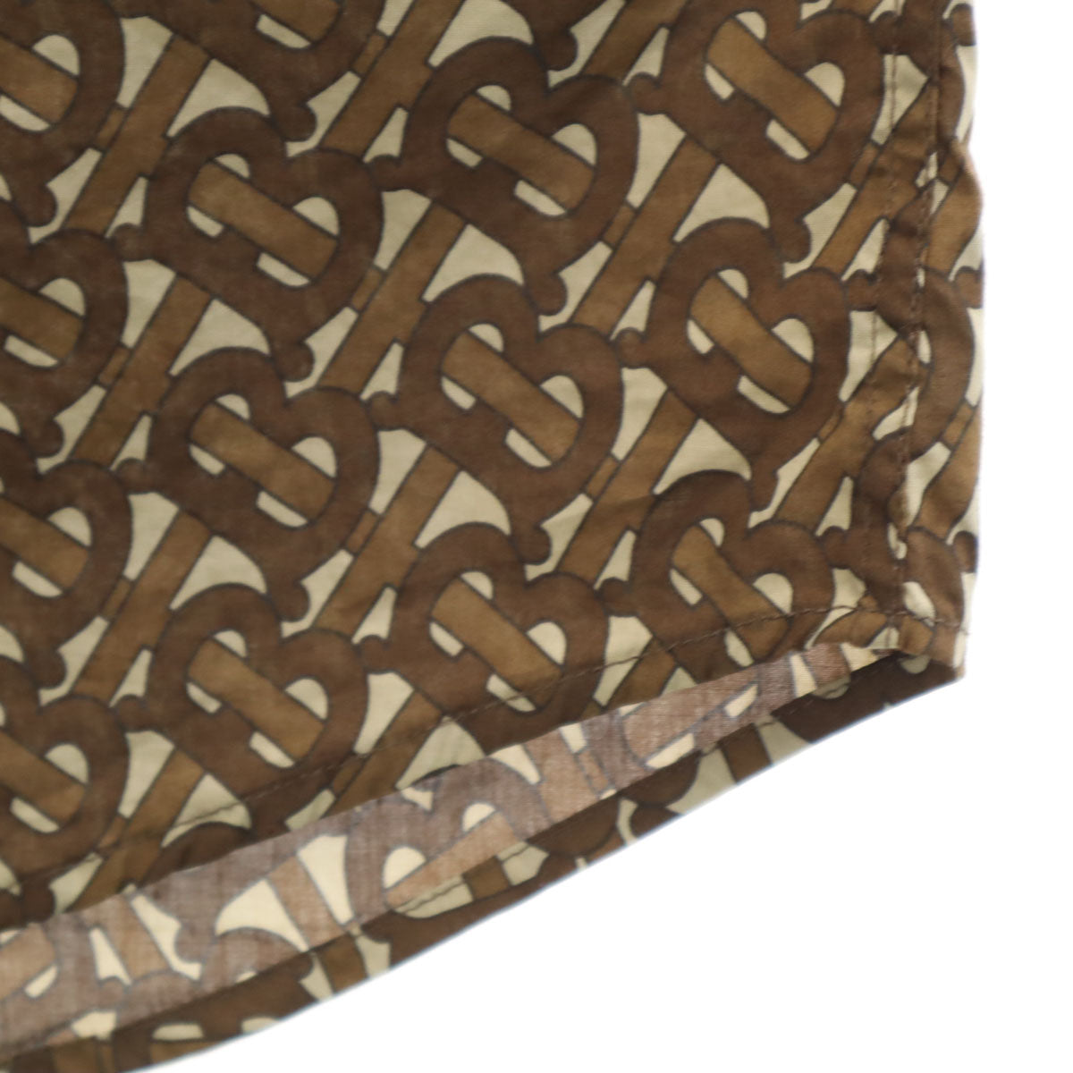 BURBERRY バーバリー 総柄 長袖 コットンシャツ M ブラウン メンズ