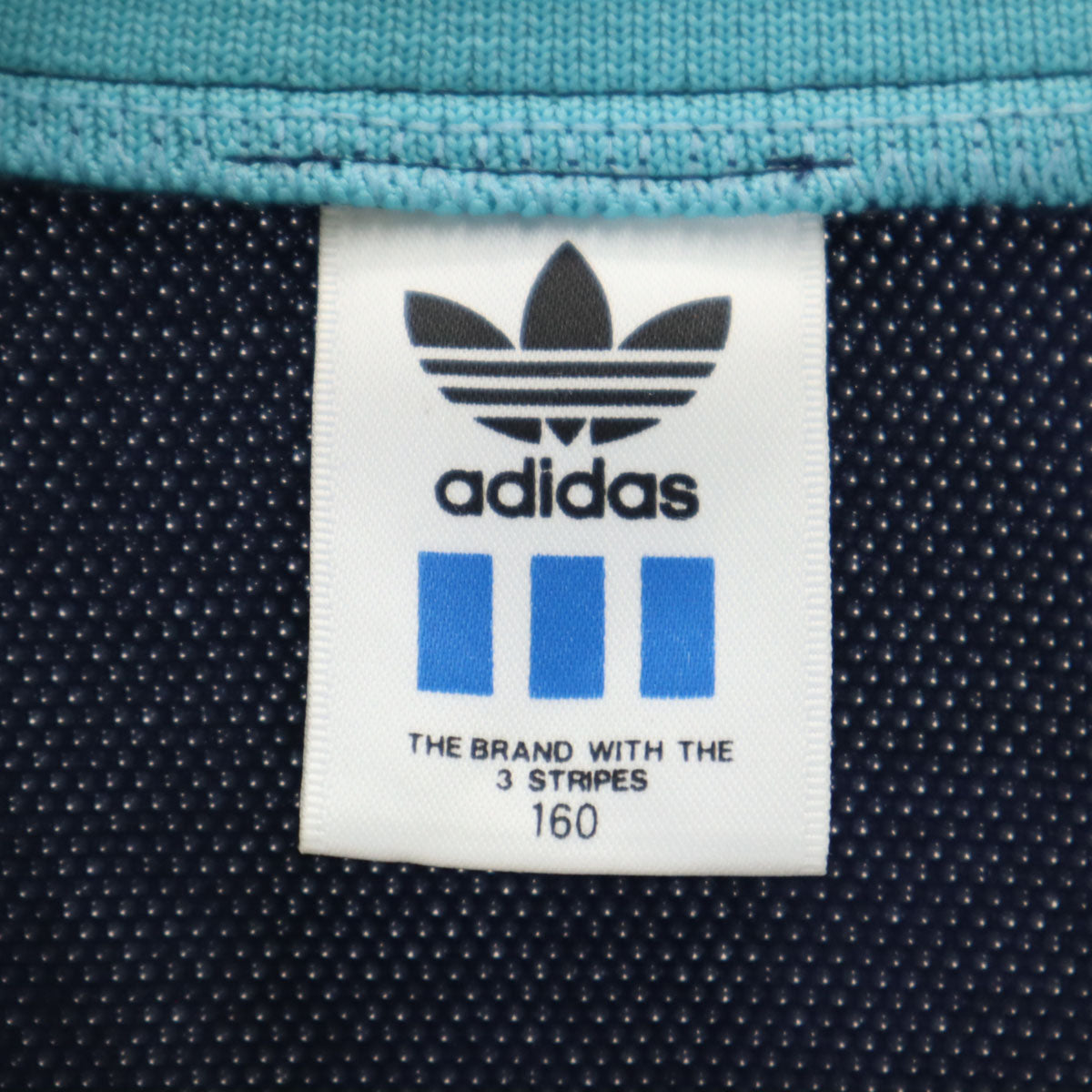 adidas アディダス 80s デサント製 ヴィンテージ トレフォイルロゴ トラックジャケット 160 ネイビー ジャージ キッズ