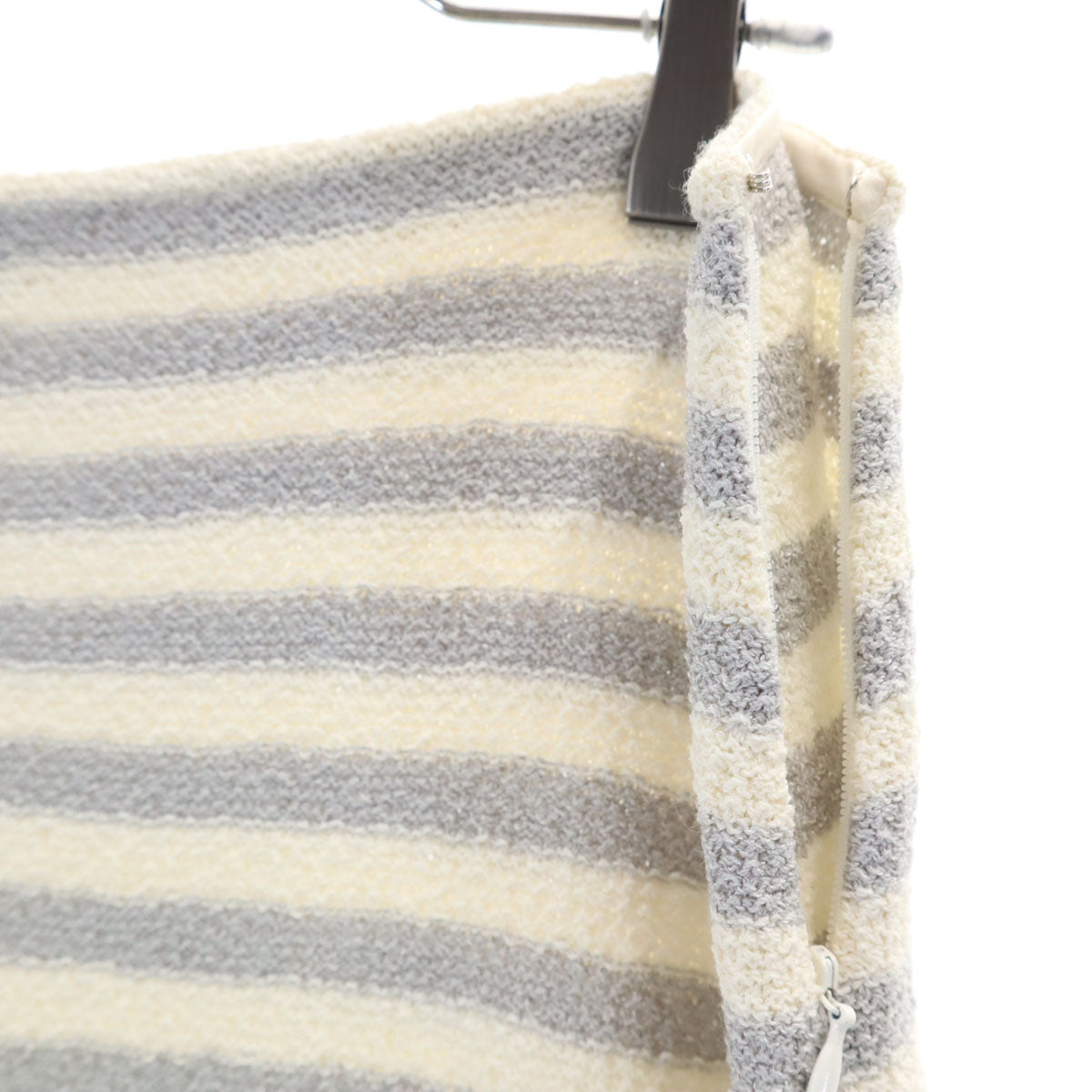 ST.JOHN セントジョン USA製 ボーダー柄 タオル地 テーラードジャケット 上下 セットアップ 10/8 アイボリー レディース