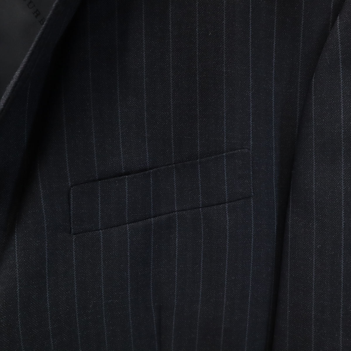 BURBERRY LONDON バーバリーロンドン 日本製 ウールブレンド ストライプ柄 テーラードジャケット 96-86-170 ブラック 三陽商会 メンズ