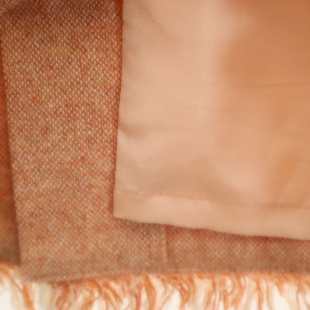 ランバンオンブルー 日本製 ウールブレンド ライダースジャケット 上下 セットアップ 38 サーモンピンク系 LANVIN en Bleu 3ピース レディース