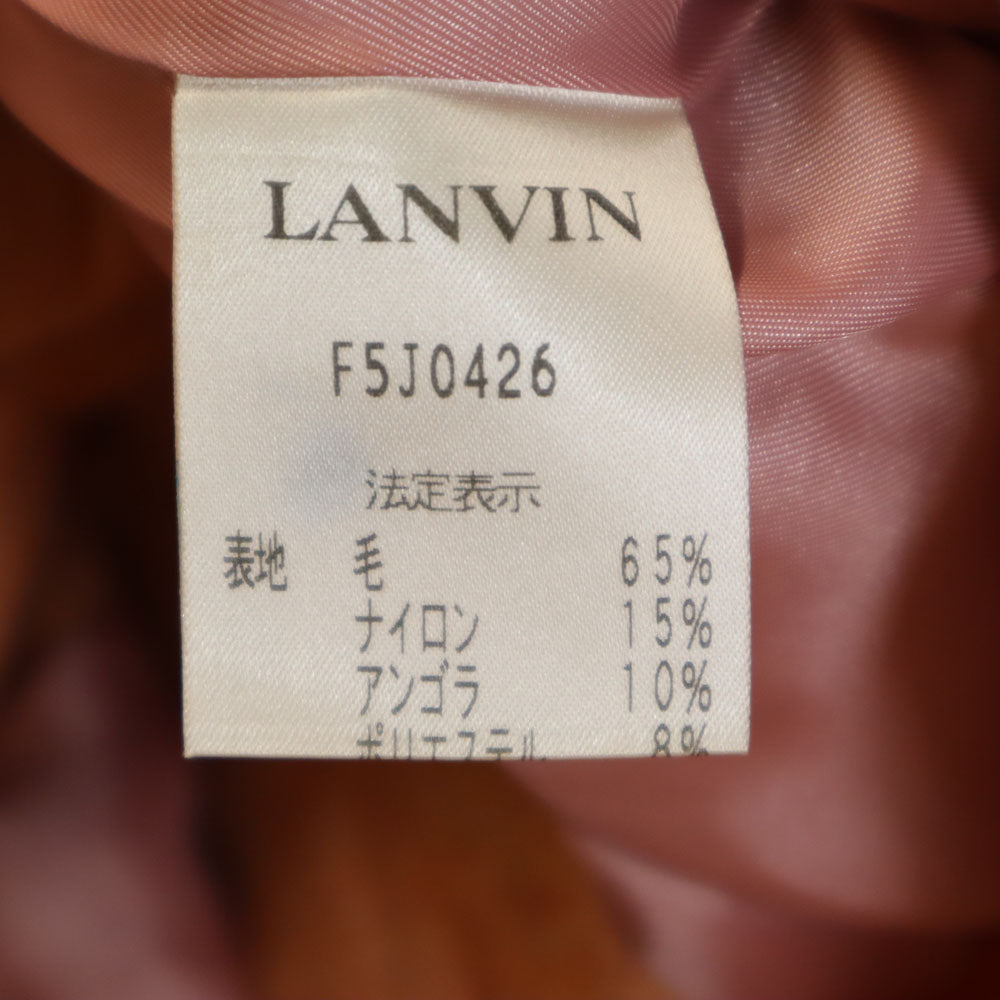 ランバンオンブルー 日本製 ウールブレンド ライダースジャケット 上下 セットアップ 38 サーモンピンク系 LANVIN en Bleu 3ピース レディース