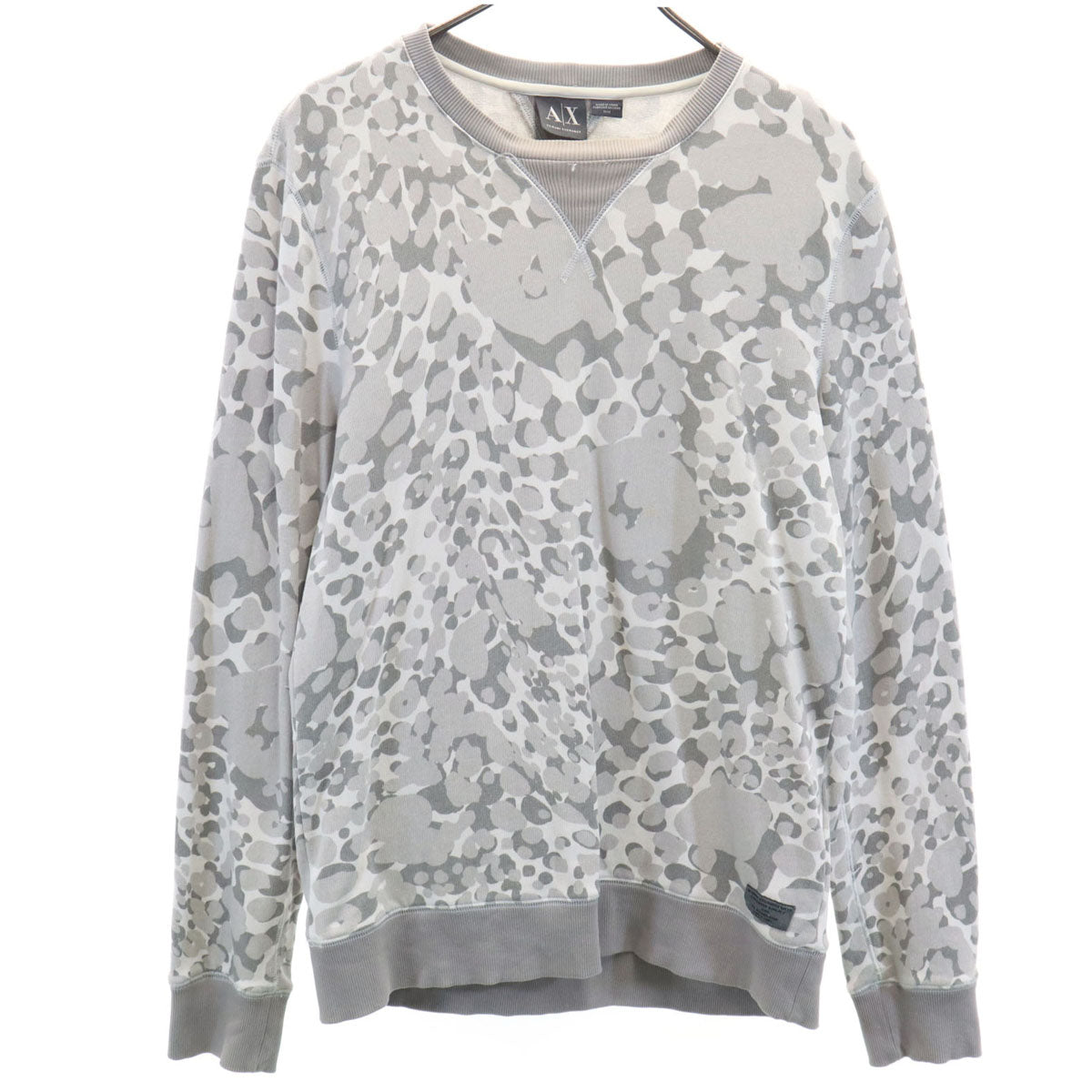 ARMANI EXCHANGE アルマーニエクスチェンジ 総柄 長袖 スウェット トレーナー M グレー系 メンズ