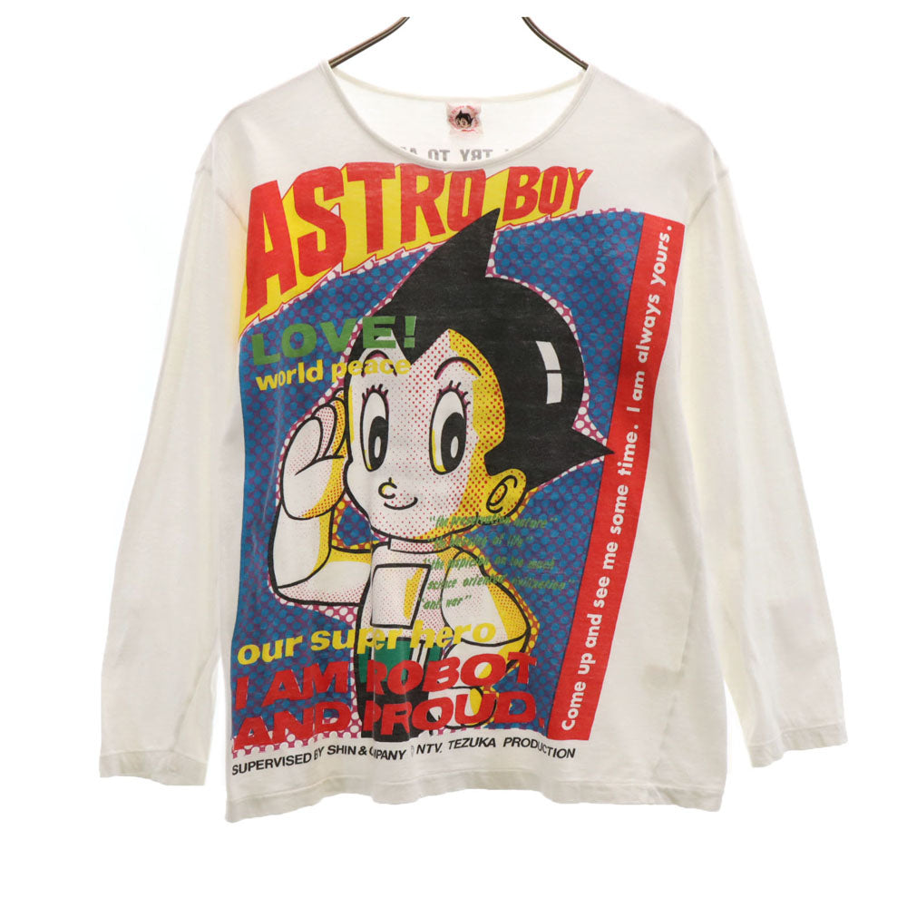 ブランド名 手塚プロダクション 80s 90s オールド 日本製 シングルステッチ 長袖 鉄腕アトム カットソー ホワイト 手塚治虫 メンズ
