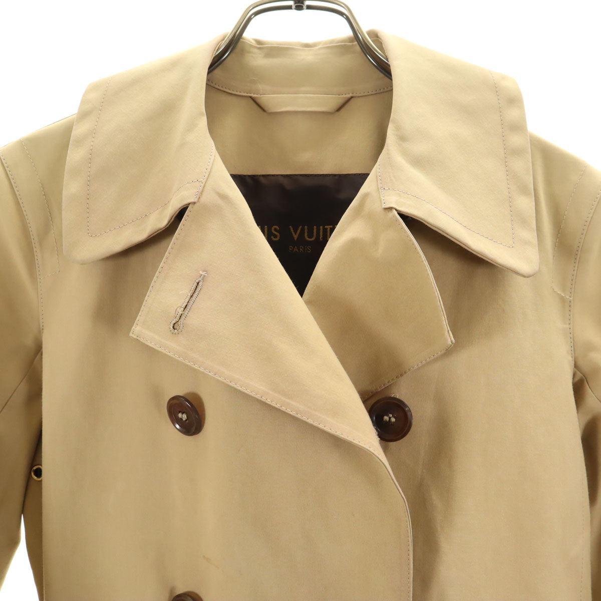 LOUIS VUITTON ルイヴィトン 英国製 トレンチコート 34 ベージュ レディース