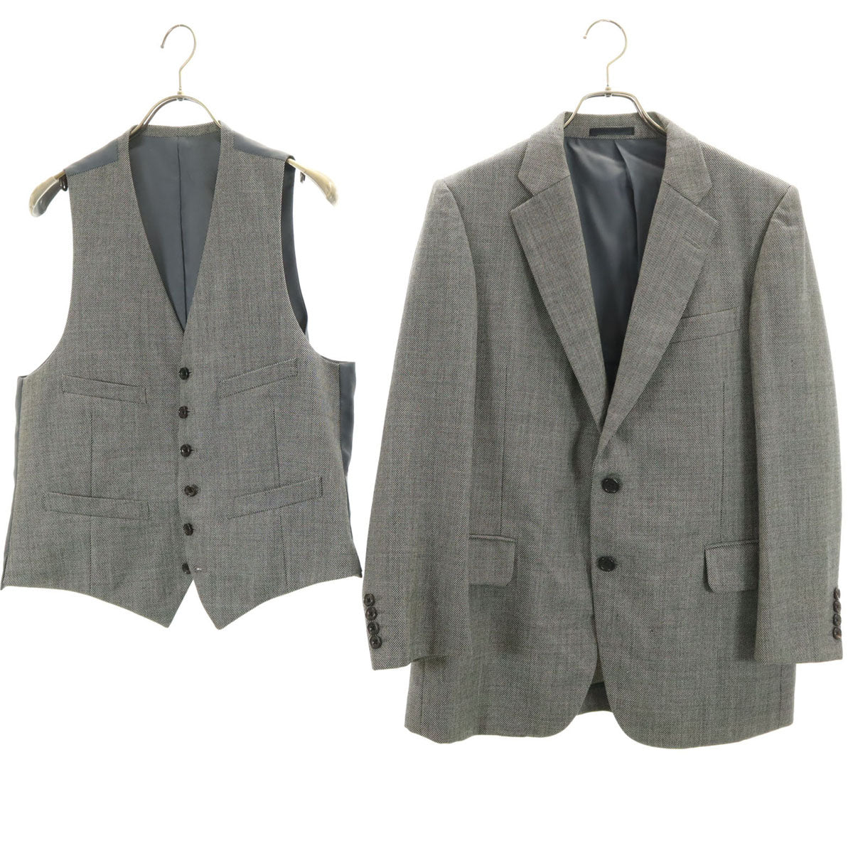Burberrys バーバリーズ 90s オールド ウールブレンド テーラードジャケット 94-84-165 グレー C-TK83 2ピース メンズ