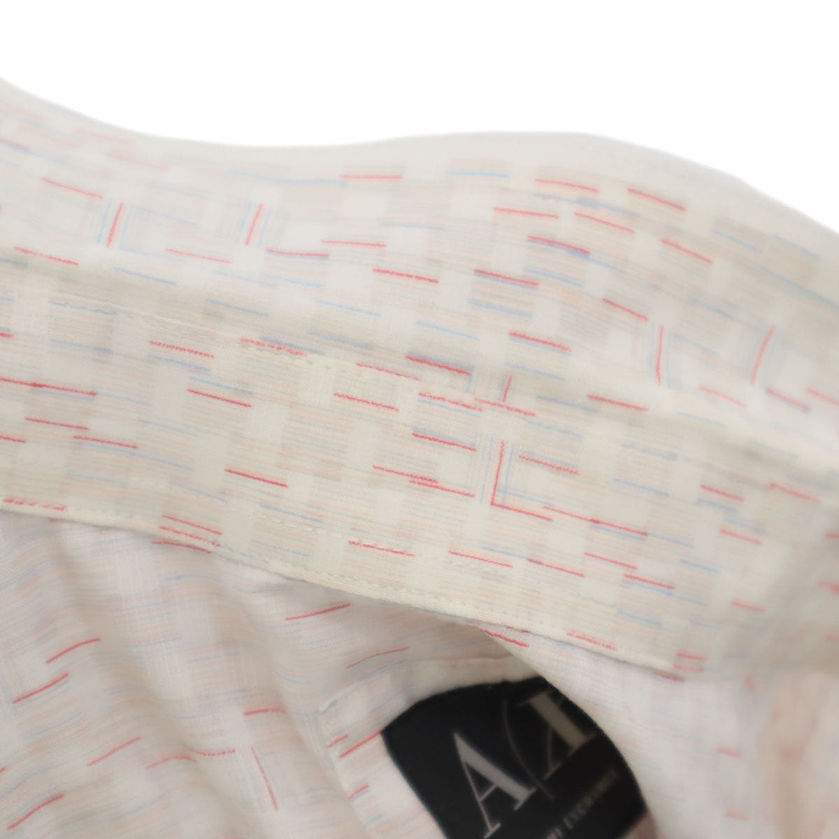 ARMANI EXCHANGE アルマーニエクスチェンジ 総柄 長袖 シャツ M 白×赤系 メンズ