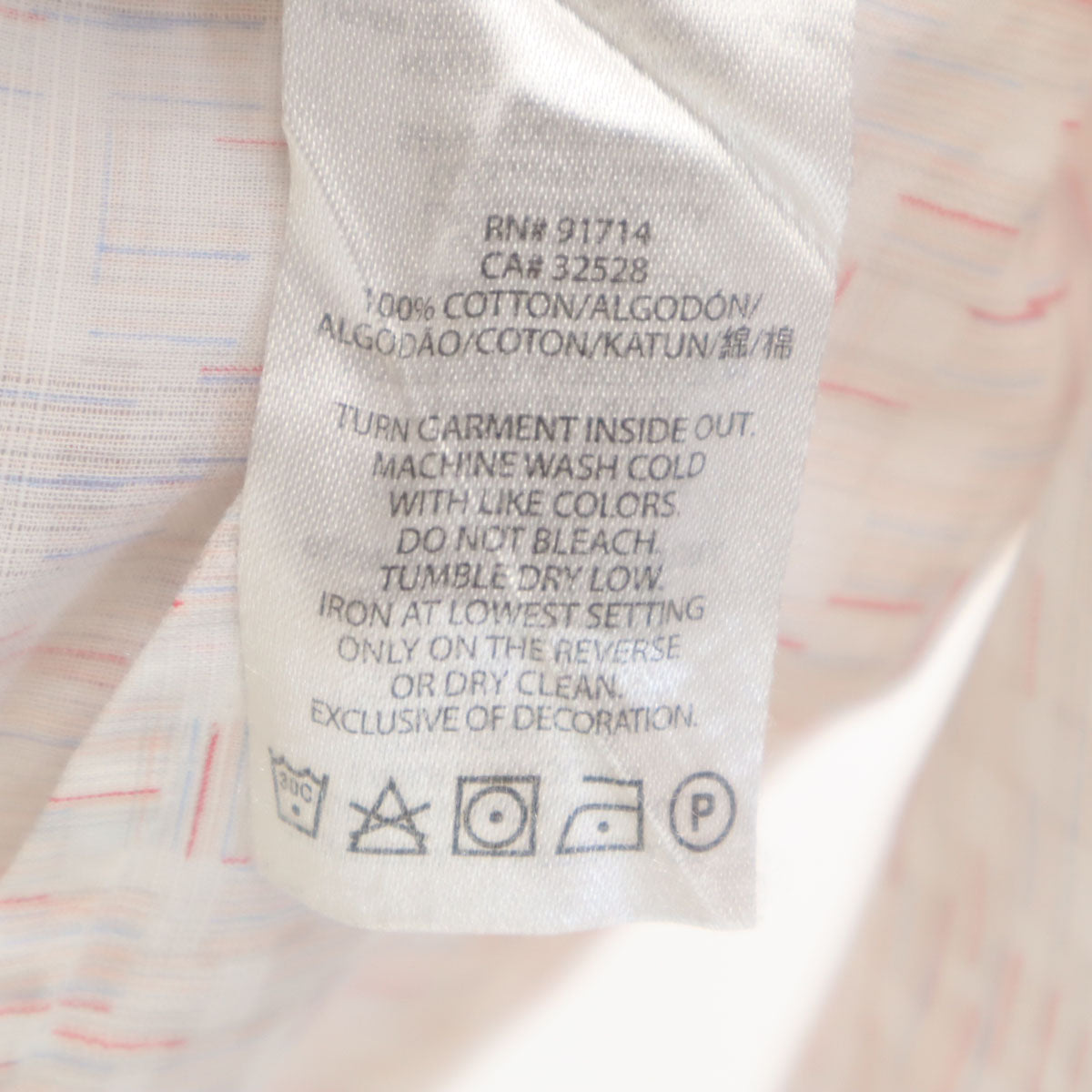 ARMANI EXCHANGE アルマーニエクスチェンジ 総柄 長袖 シャツ M 白×赤系 メンズ