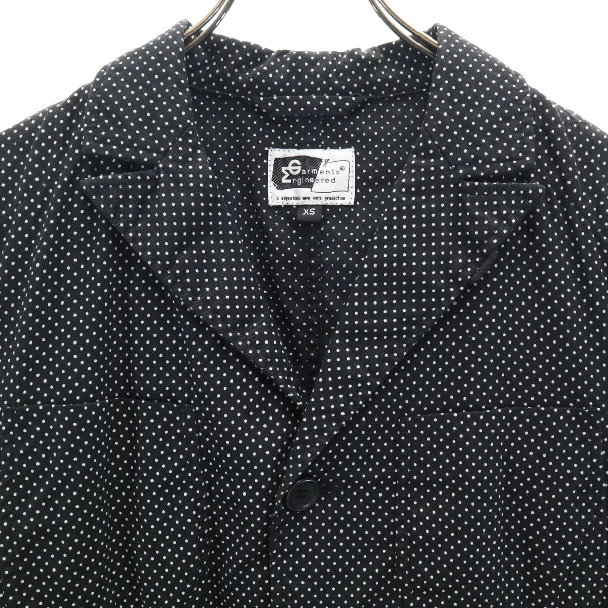 ENGINEERED GARMENTS エンジニアドガーメンツ USA製 ドット柄 テーラードジャケット XS 黒 水玉 メンズ