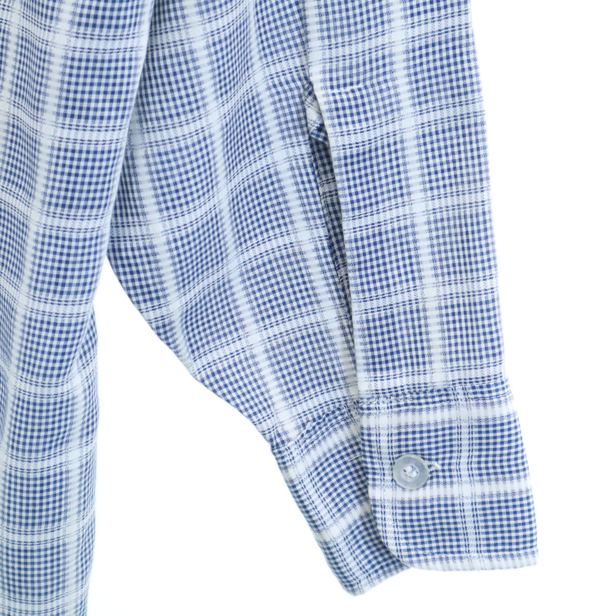 VAN HEUSEN ヴァンヒューゼン 60s 70s ヴィンテージ 衿芯 チェック柄 長袖 シャツ ブルー メンズ