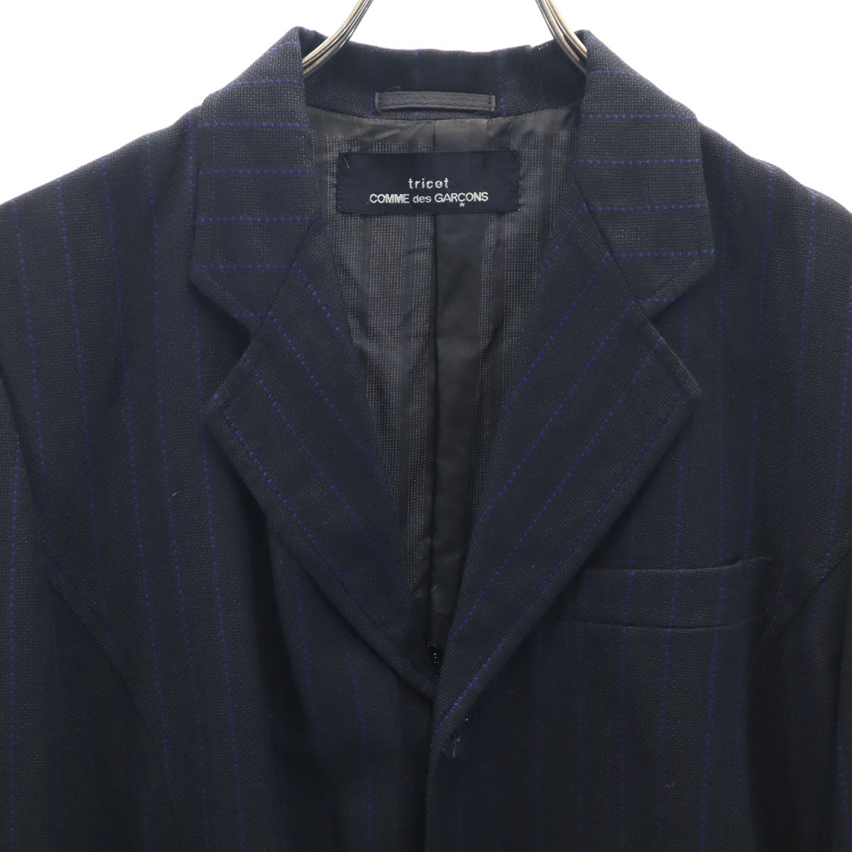 tricot COMME des GARCONS トリコットコムデギャルソン 80s 1989年 ヴィンテージ 日本製 ストライプ柄 テーラードジャケット ブラック メンズ
