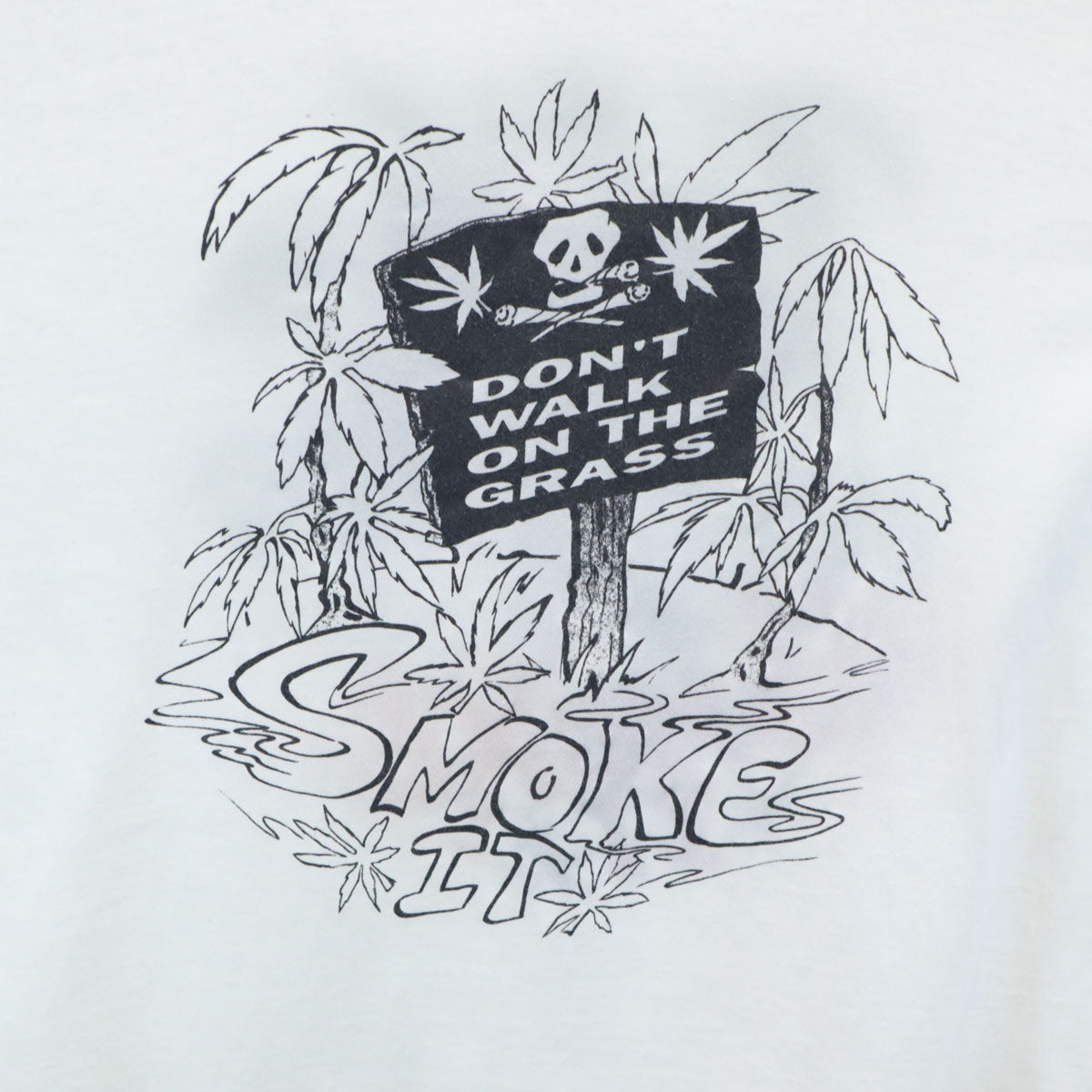 OLD オールド 90s 長袖 両面 プリントスカル Tシャツ XL ホワイト メンズ