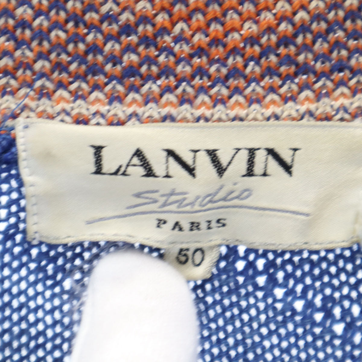 LANVIN STUDIO ランバンスタジオ ノースリーブ Vネック ニットベスト 50 ブルー メンズ