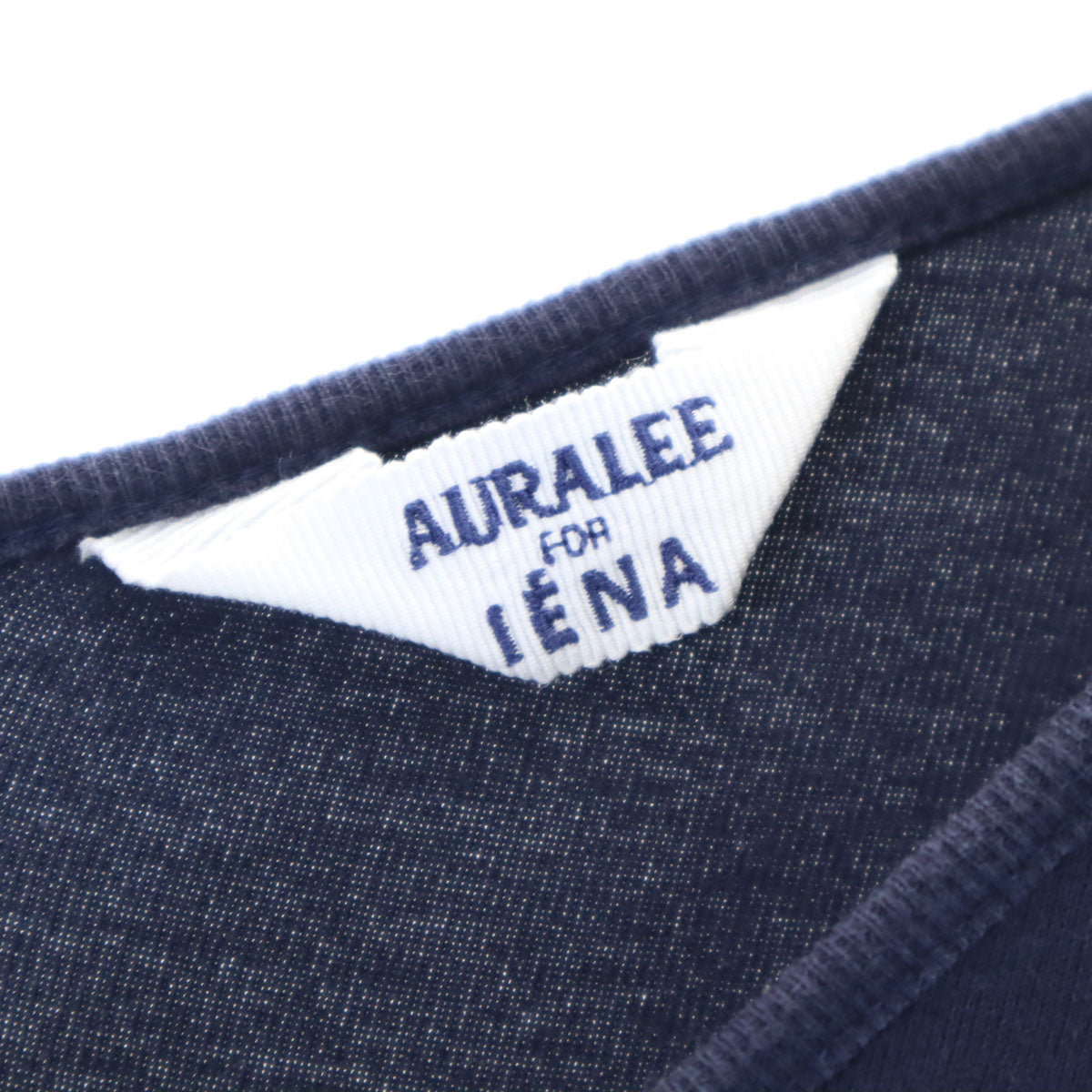 AURALEE オーラリー イエナ別注 長袖 Vネック カットソー 1 ネイビー x IENA レディース