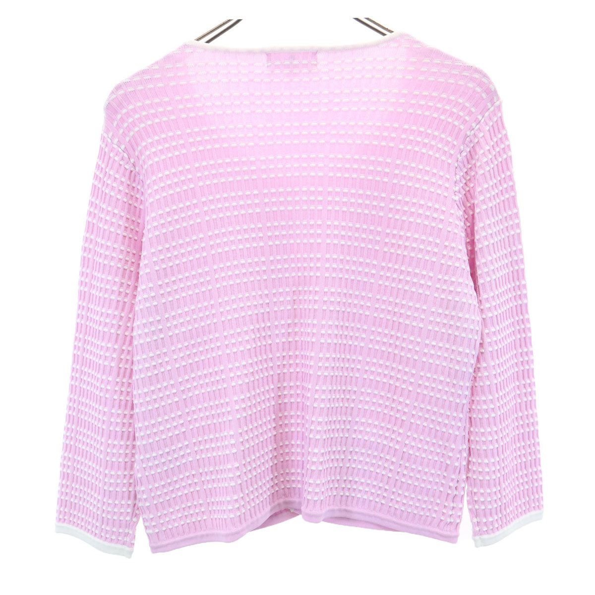 courreges クレージュ 7分袖 ビーズ付き ニットカーディガン 40 ピンク レディース