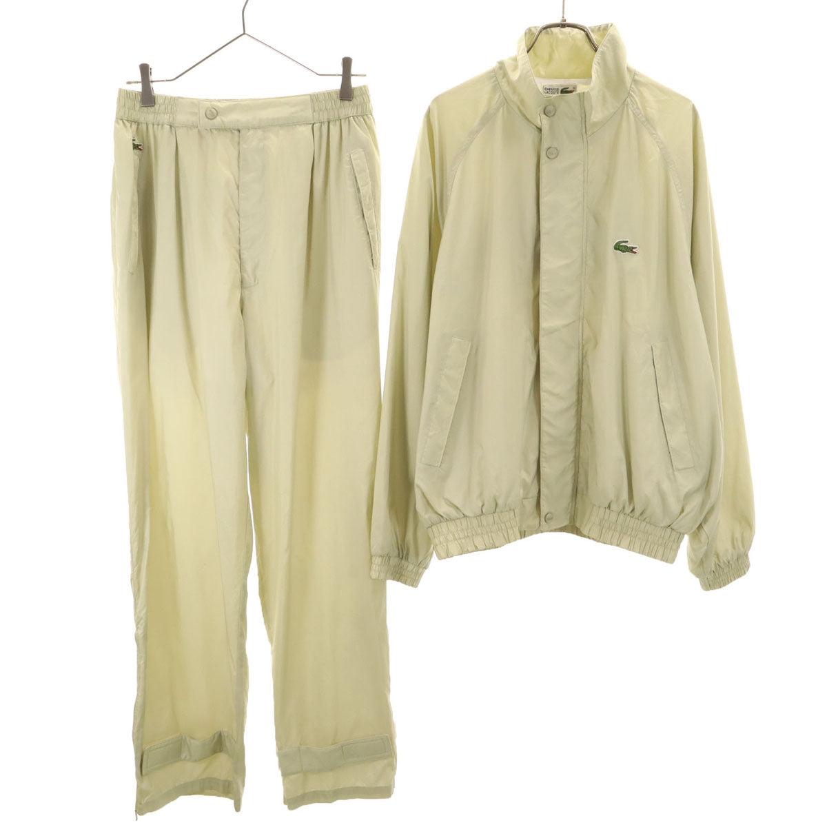 CHEMISE LACOSTE シュミーズラコステ ウインドブレーカー 上下 セットアップ 4 ベージュ 裏メッシュ 収納袋付き メンズ