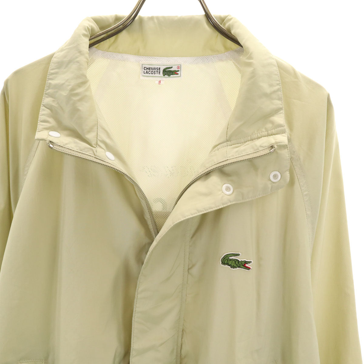 CHEMISE LACOSTE シュミーズラコステ ウインドブレーカー 上下 セットアップ 4 ベージュ 裏メッシュ 収納袋付き メンズ