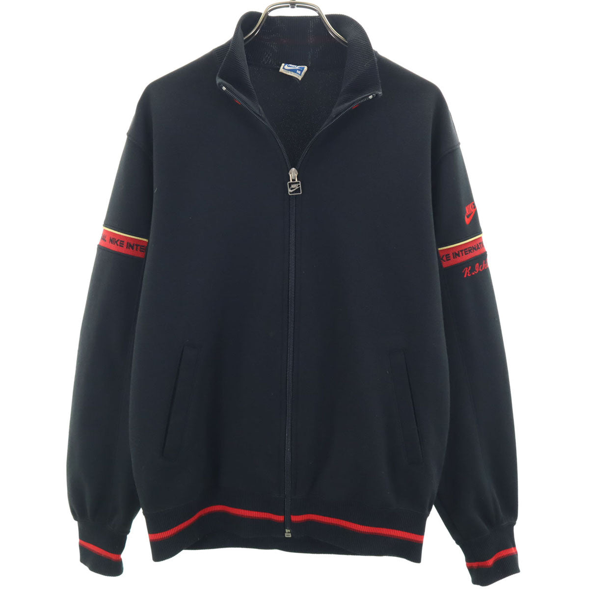 NIKE ナイキ 80s ヴィンテージ 日本製 紺タグ トラックジャケット M ブラック スウォッシュ メンズ