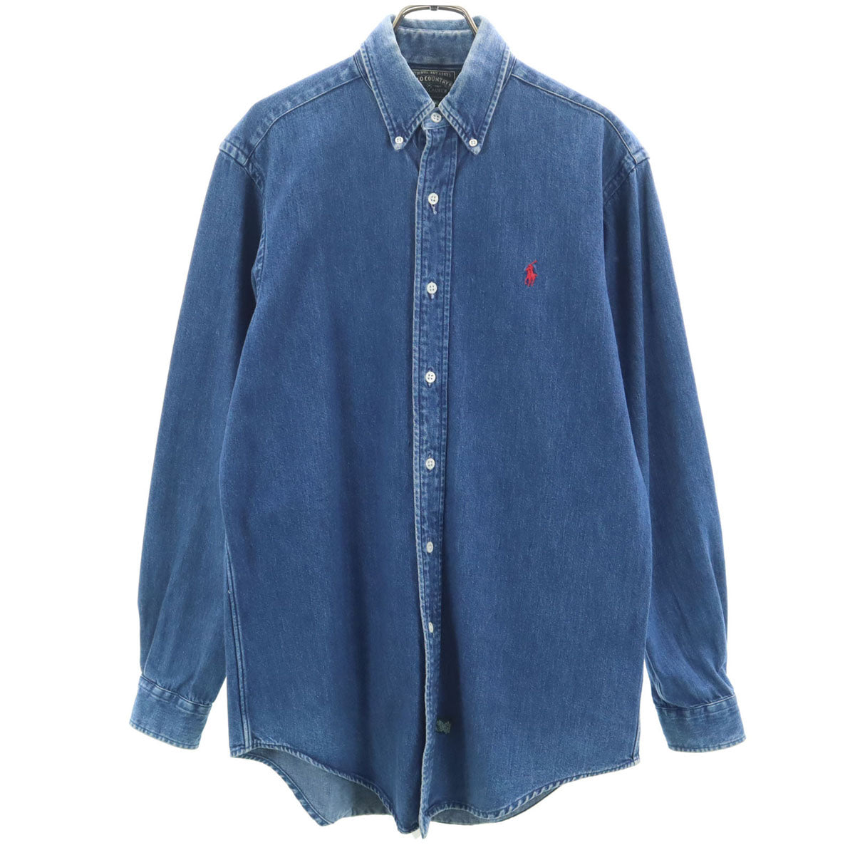 POLO COUNTRY RALPH LAUREN ポロカントリー ラルフローレン 80s 90s オールド USA製 長袖 デニムシャツ S ブルー メンズ