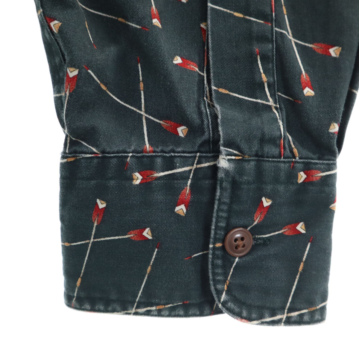 CHAPS RALPH LAUREN チャップスラルフローレン 80s ヴィンテージ 総柄 長袖 コットンシャツ L ダークグリーン メンズ