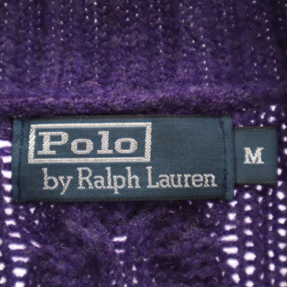 Polo by Ralph Lauren ポロバイラルフローレン ウールブレンド 長袖 ショールカラー セーター M パープル ニット メンズ